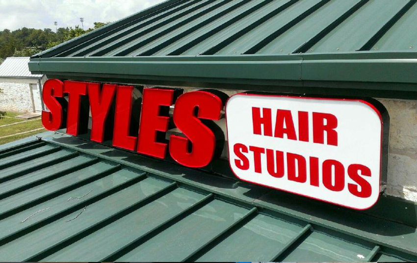 Cedar Styles Hair Studios Park Channel Letter Signage